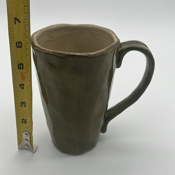 Gisella Handpainted Extra Large Olive Green Ceramic Mug - Tabletops Unlimited - Picture 11 of 12